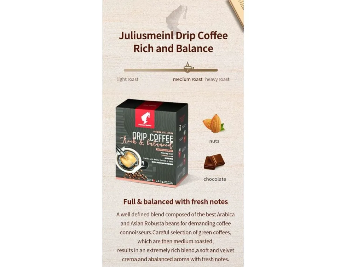 Fashion Drip Coffee Rich and Balanced 5x10g Beliebte Kaffees|French Press